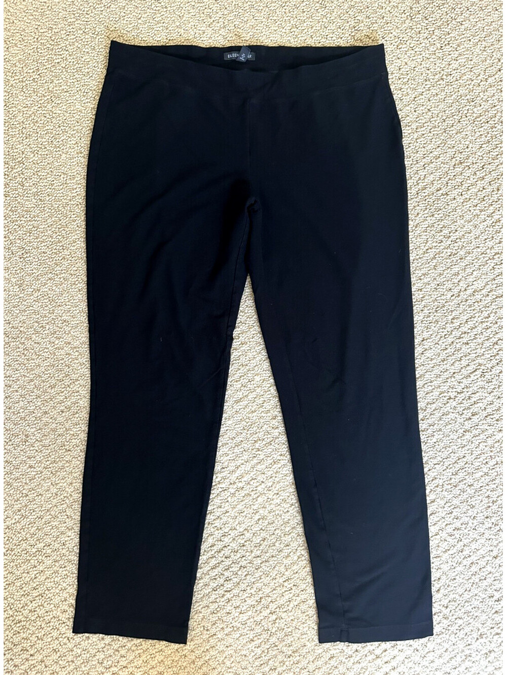Eileen Fisher Black Pants  Medium  Washable Viscose Nylon Blend Minimalist Core